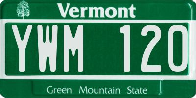 VT license plate YWM120