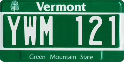 VT license plate YWM121