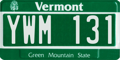 VT license plate YWM131
