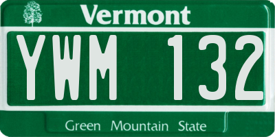VT license plate YWM132