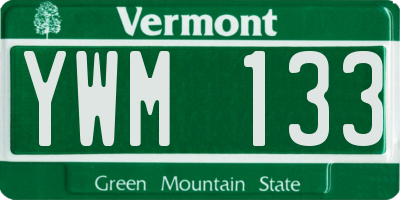 VT license plate YWM133