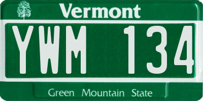 VT license plate YWM134
