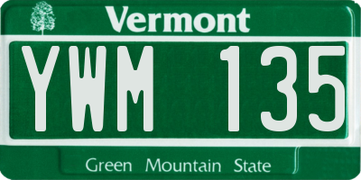 VT license plate YWM135