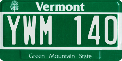 VT license plate YWM140