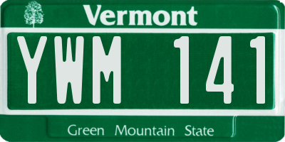 VT license plate YWM141
