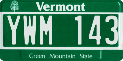 VT license plate YWM143