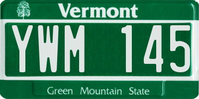 VT license plate YWM145