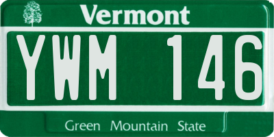 VT license plate YWM146