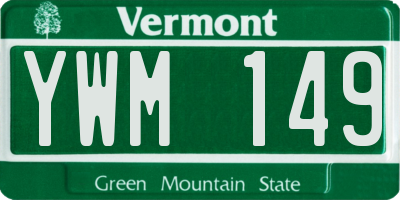 VT license plate YWM149