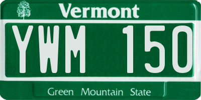 VT license plate YWM150