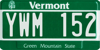 VT license plate YWM152
