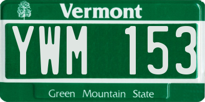 VT license plate YWM153