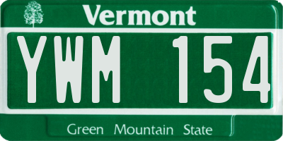 VT license plate YWM154