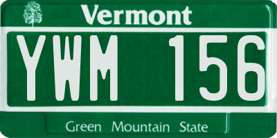 VT license plate YWM156