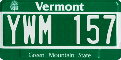 VT license plate YWM157