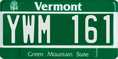 VT license plate YWM161
