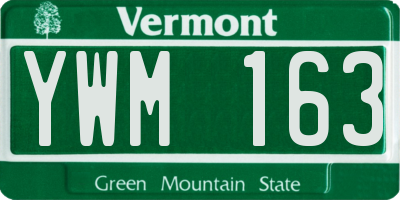 VT license plate YWM163