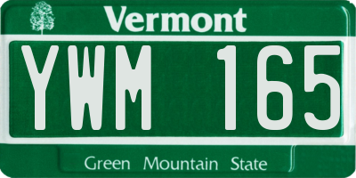 VT license plate YWM165