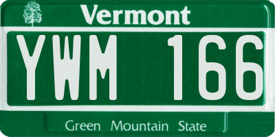 VT license plate YWM166