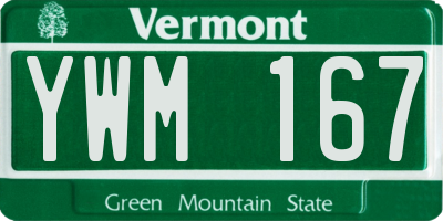 VT license plate YWM167