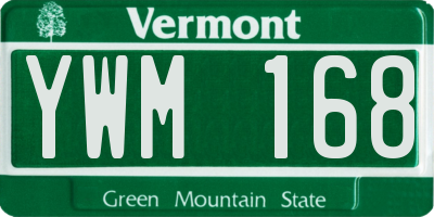 VT license plate YWM168
