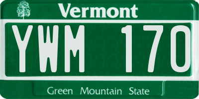VT license plate YWM170