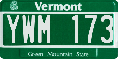VT license plate YWM173