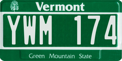 VT license plate YWM174