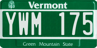 VT license plate YWM175