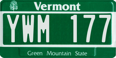VT license plate YWM177