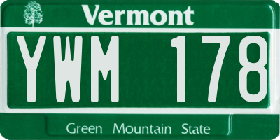 VT license plate YWM178