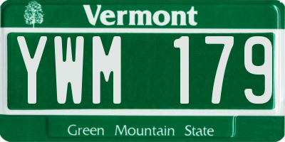 VT license plate YWM179