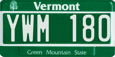 VT license plate YWM180