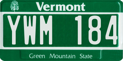 VT license plate YWM184