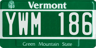 VT license plate YWM186