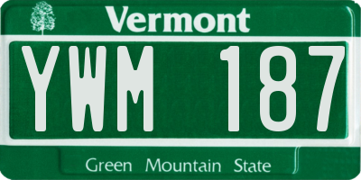 VT license plate YWM187