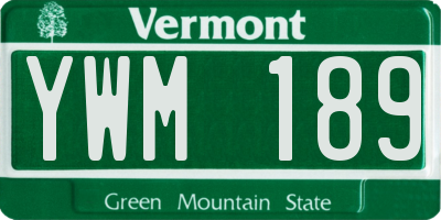 VT license plate YWM189