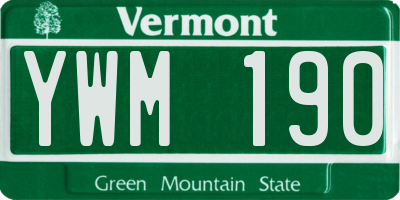 VT license plate YWM190