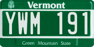 VT license plate YWM191
