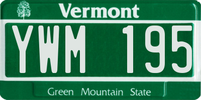 VT license plate YWM195