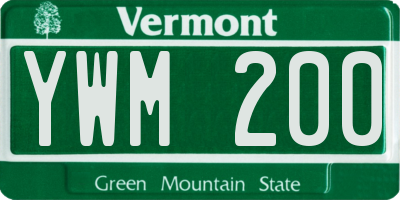 VT license plate YWM200