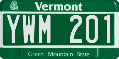 VT license plate YWM201