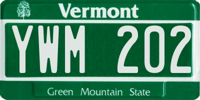 VT license plate YWM202