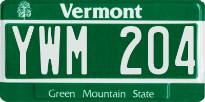 VT license plate YWM204
