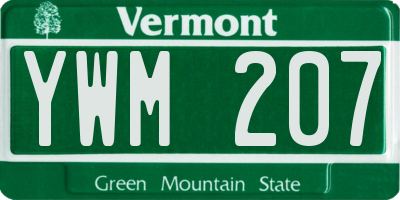 VT license plate YWM207