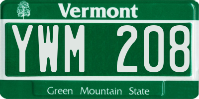 VT license plate YWM208