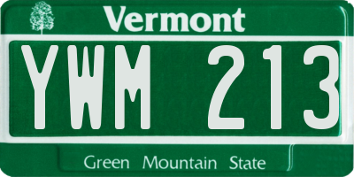 VT license plate YWM213