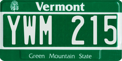 VT license plate YWM215