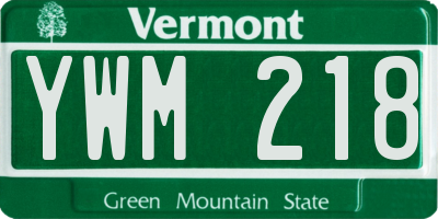 VT license plate YWM218
