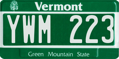 VT license plate YWM223